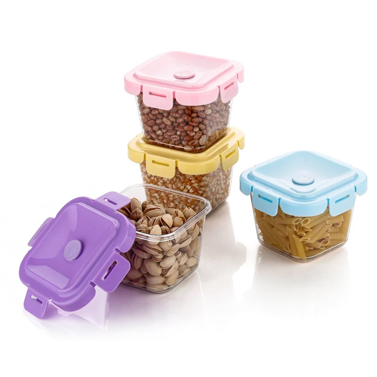 Plastic Food Storage Containers With Lid (4 Pcs Set  500 Ml) Plastic Food Storage Containers With Lid (4 Pcs Set  500 Ml)